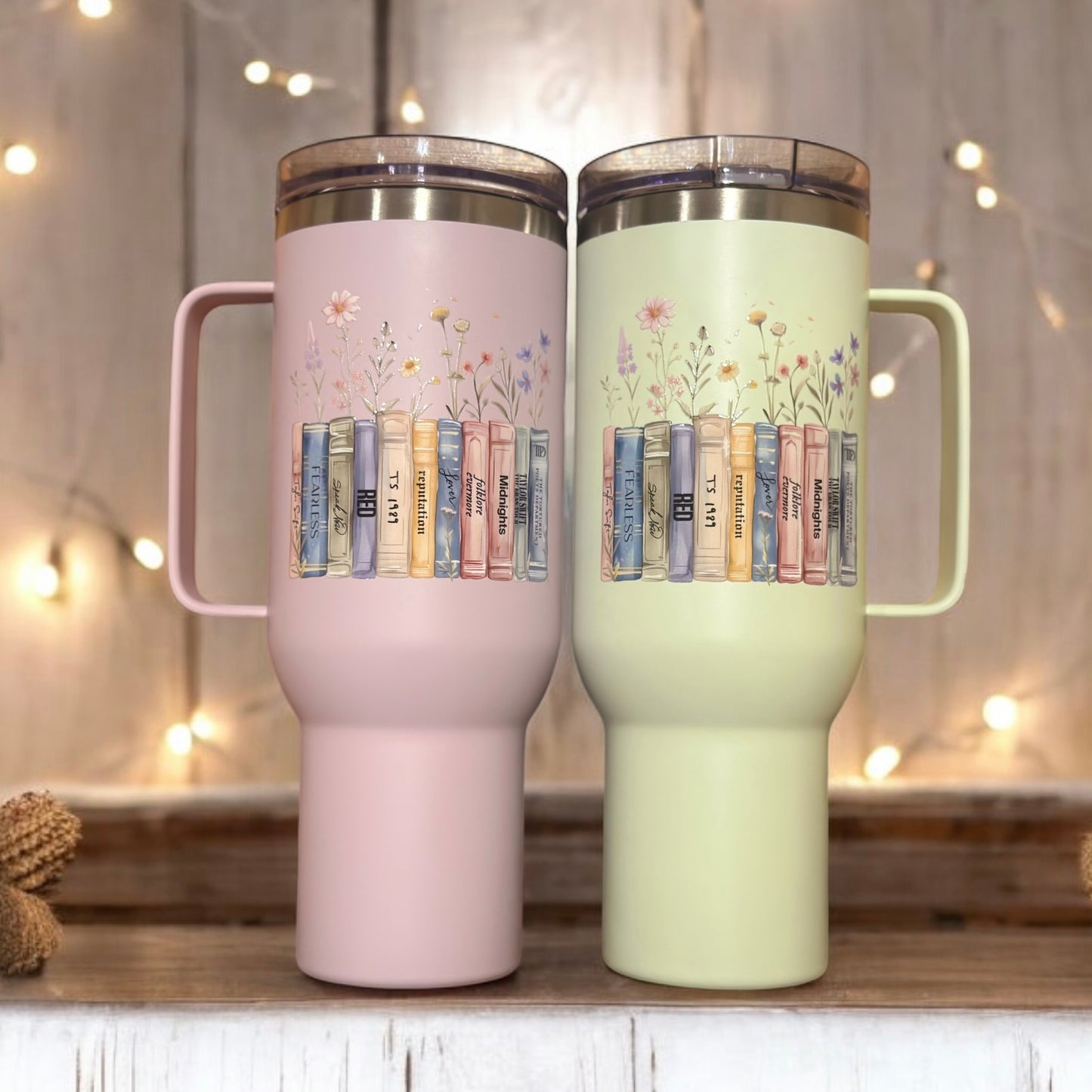 40oz tumbler Albums as books mug - Lilac