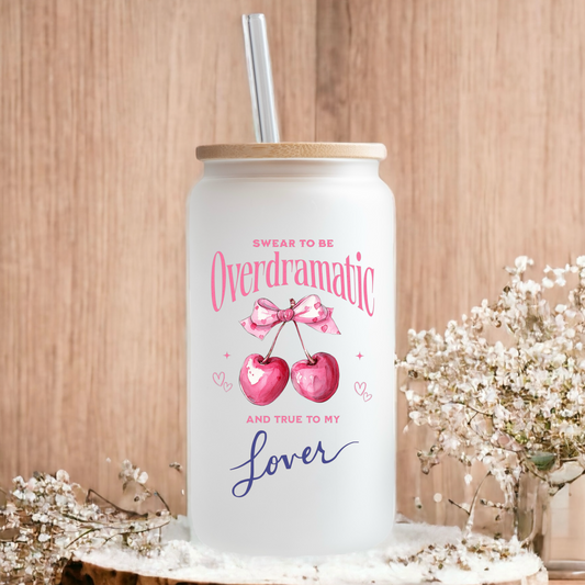 Overdramatic Lover frosted glass tumbler 550ml