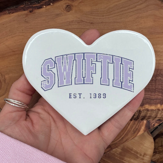 Swiftie ceramic heart coaster