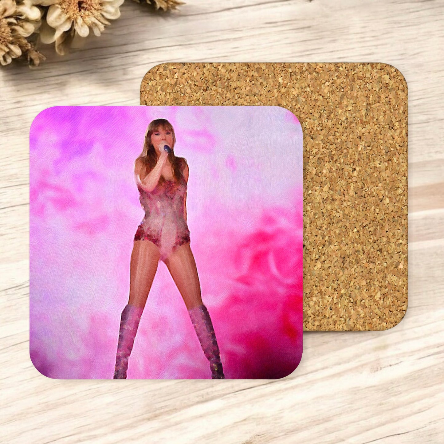 Lover Era Oil painting style Taylor square cork coaster