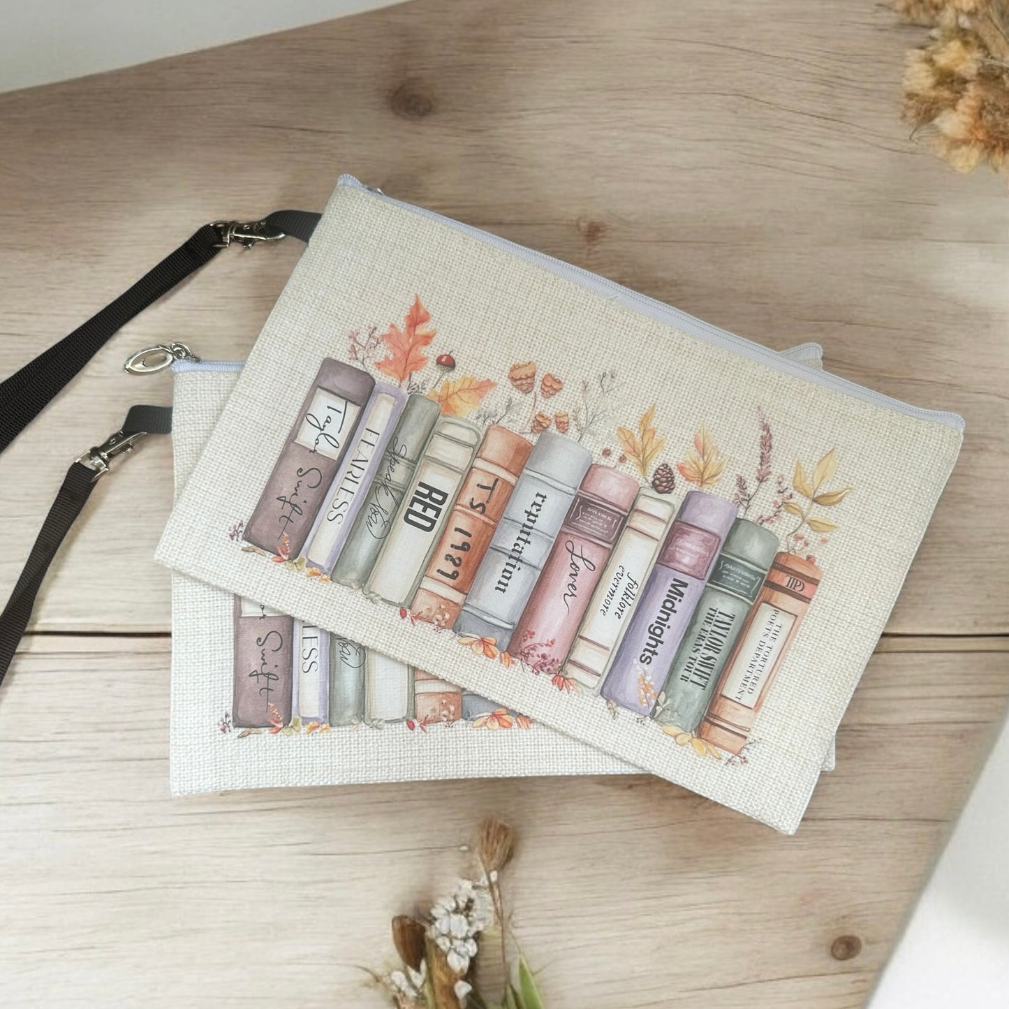 Autumn albums as books cosmetic bag