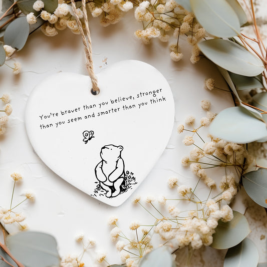 Braver than you believe Ceramic heart ornament