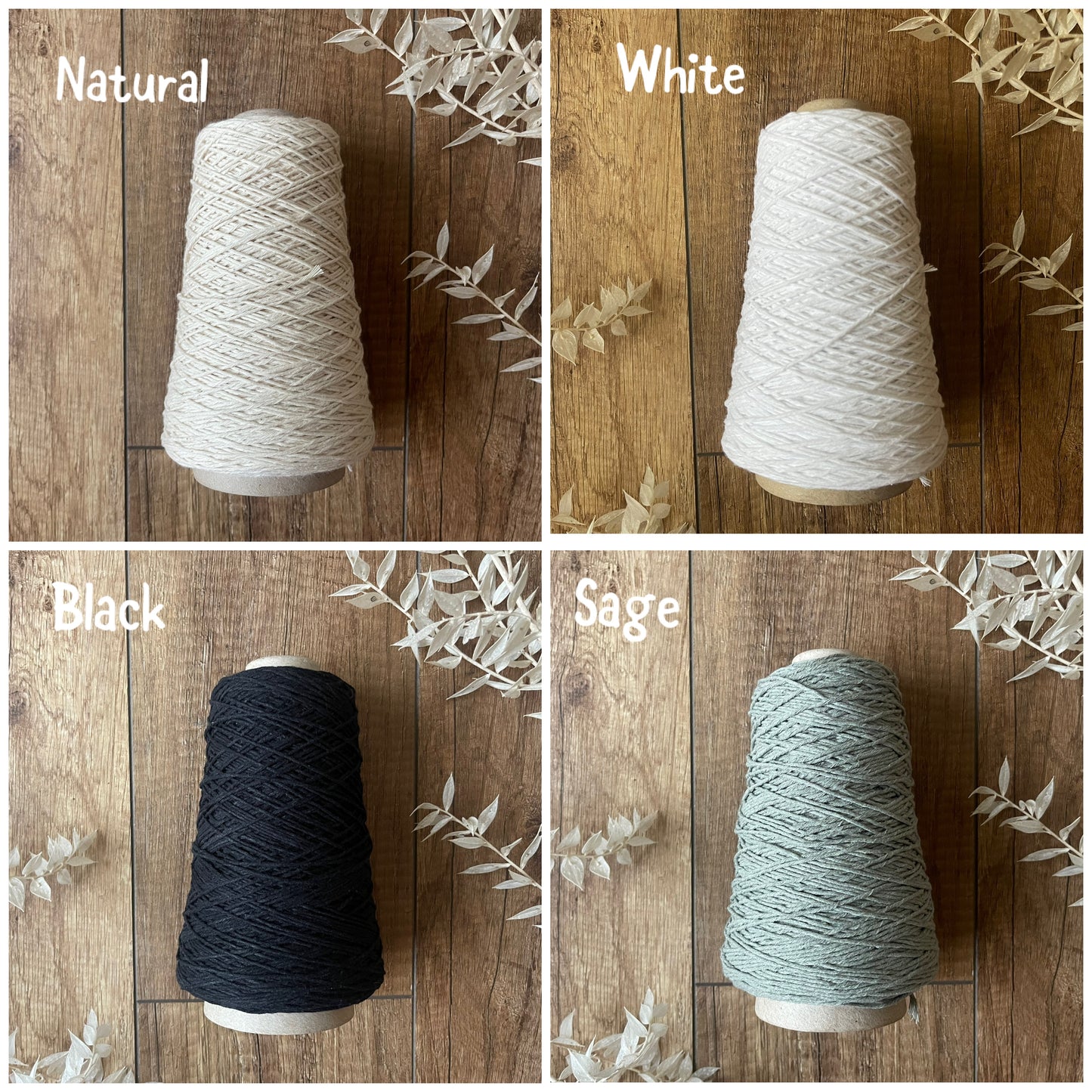 1.5mm warp recycled cotton 300m single twist string | macrame weaving and craft supplies