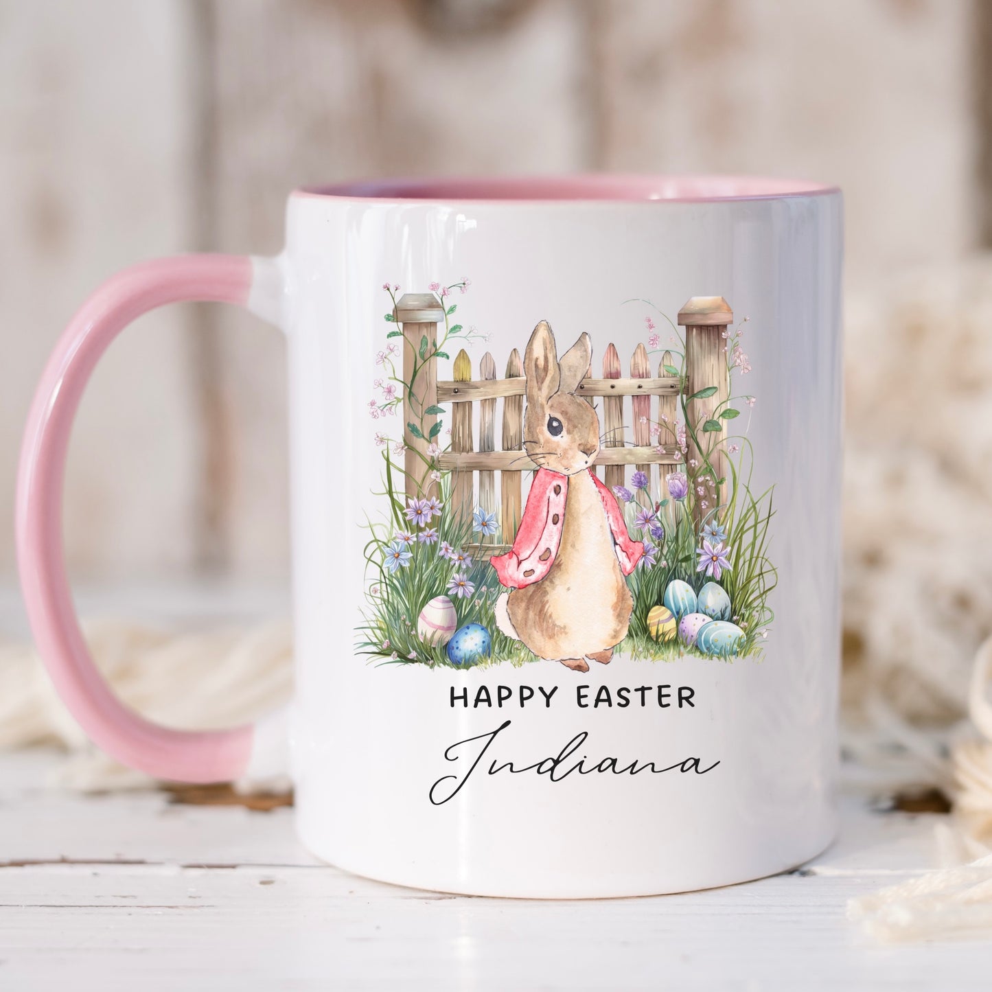 Easter bunny personalised ceramic mug