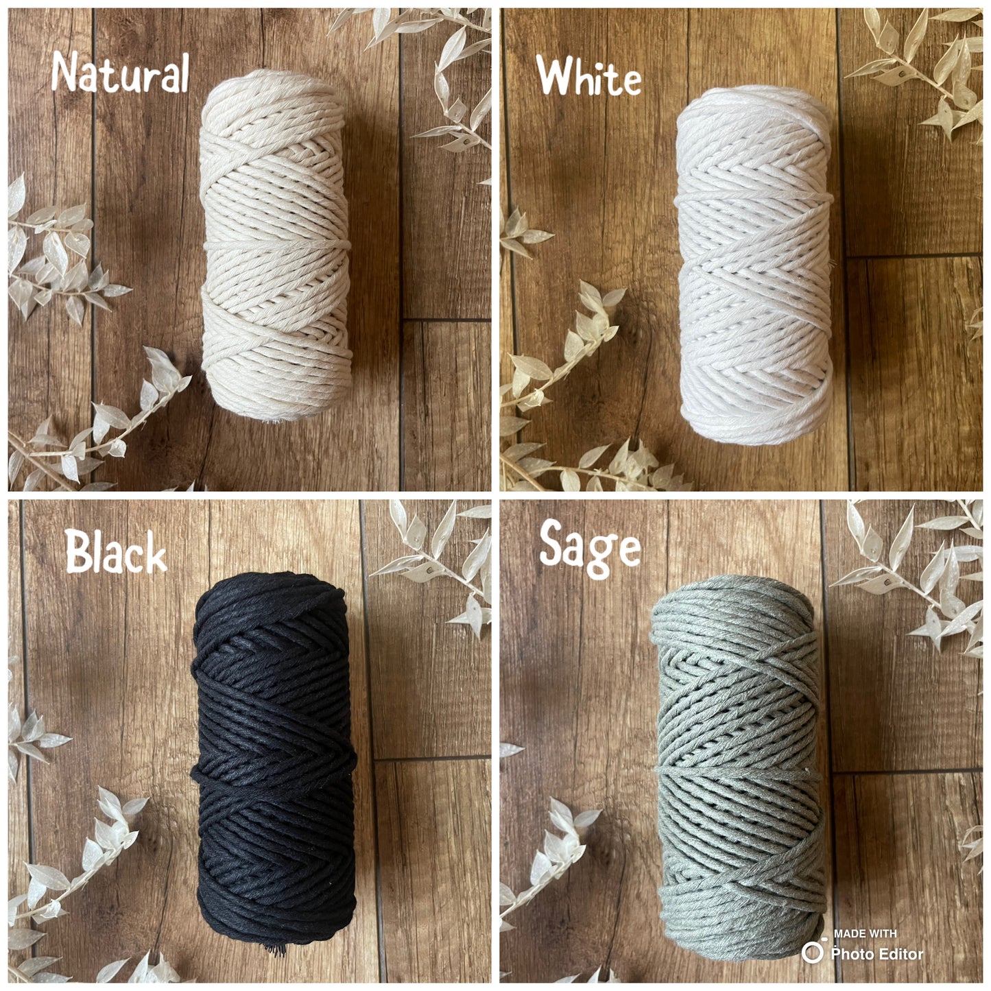 3mm recycled cotton 60m single twist string | macrame weaving and craft supplies