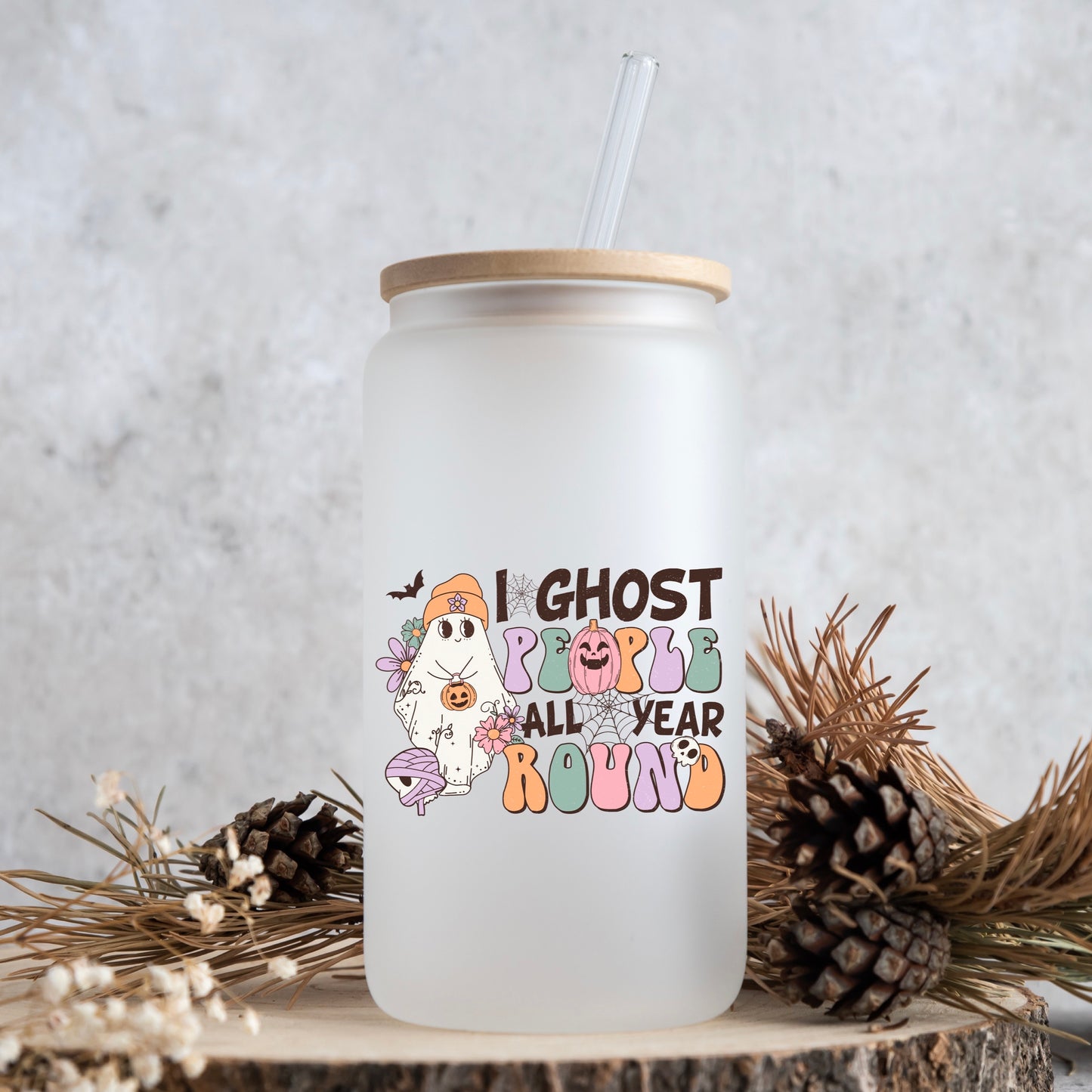 I ghost people frosted glass tumbler 550ml