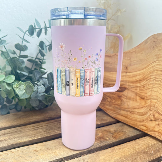 40oz tumbler Albums as books mug - Lilac