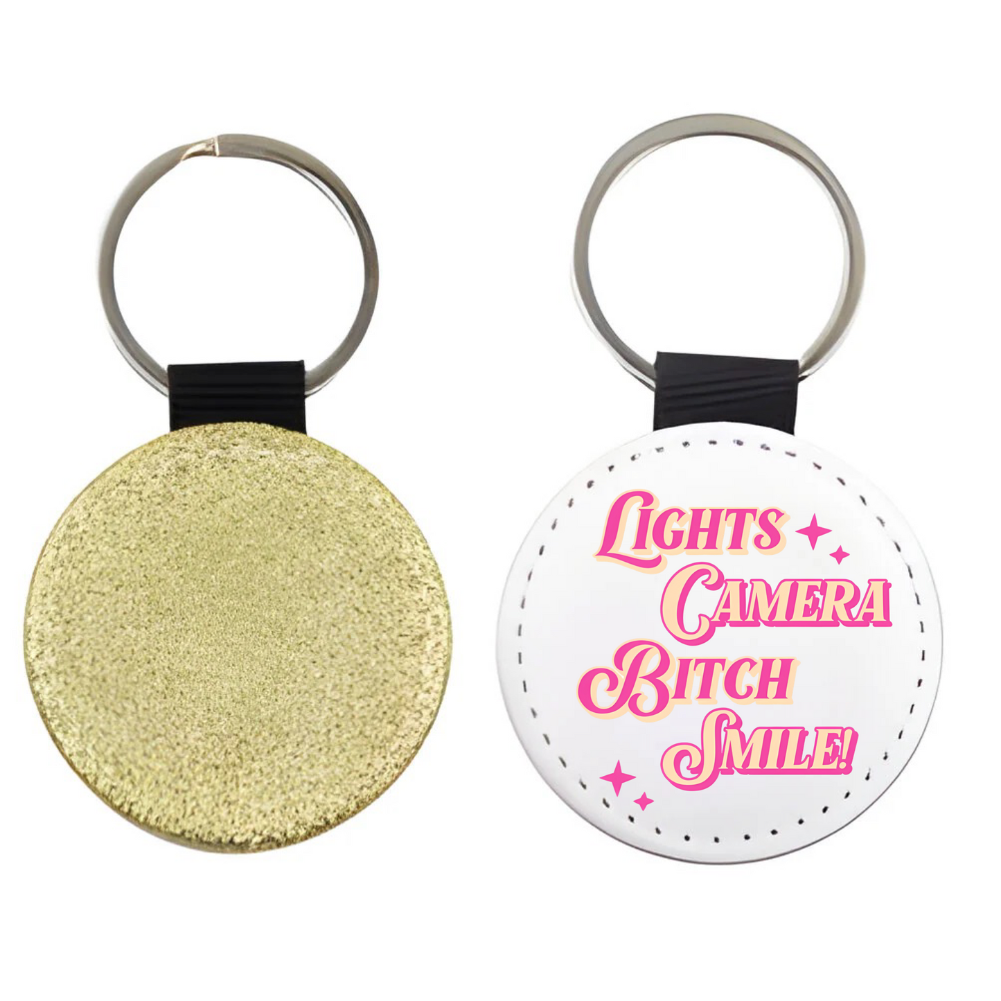 Swiftie gold glitter keyring