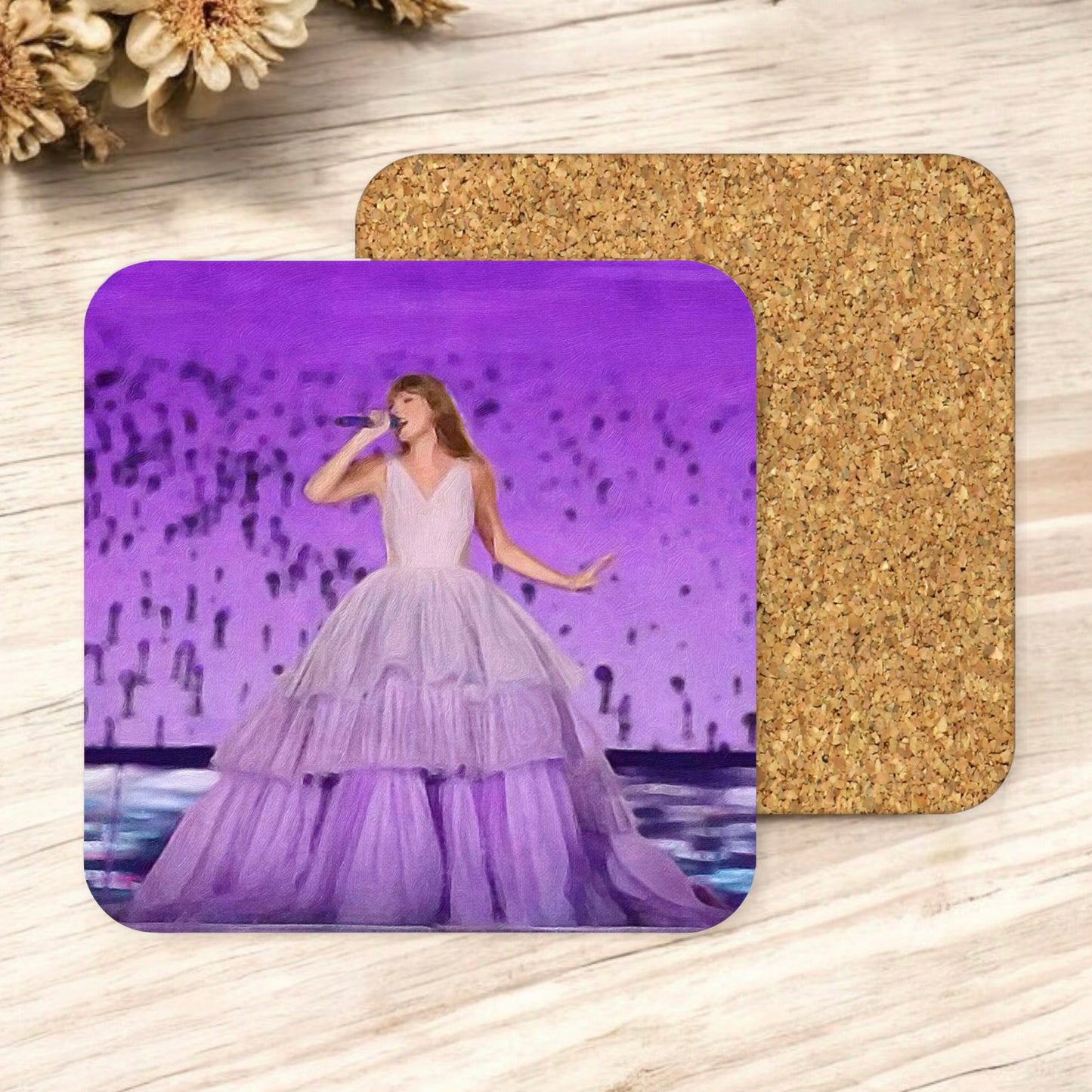 Speak now Era oil painting style Taylor square cork coaster