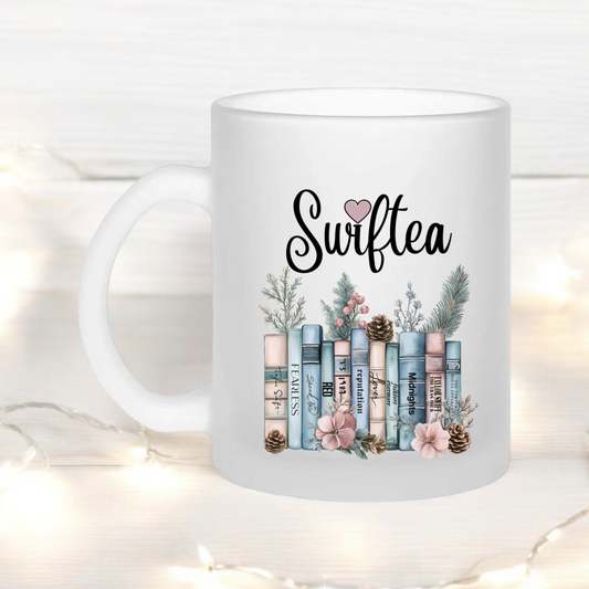 Frosted glass Swiftea winter album books 11oz glass mug