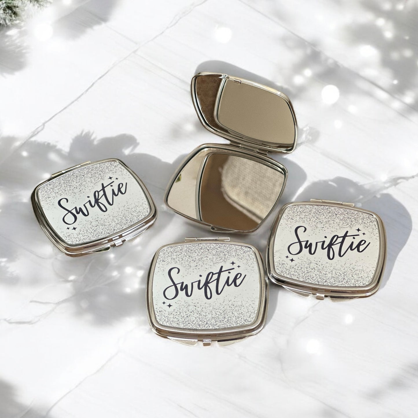 Silver Swiftie square compact mirror