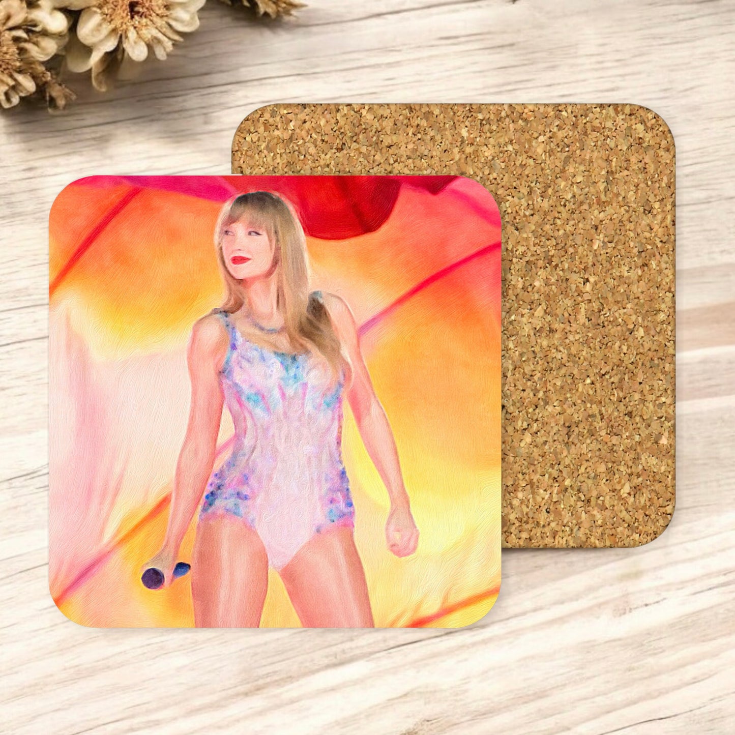 Lover Era Oil painting style Taylor square cork coaster