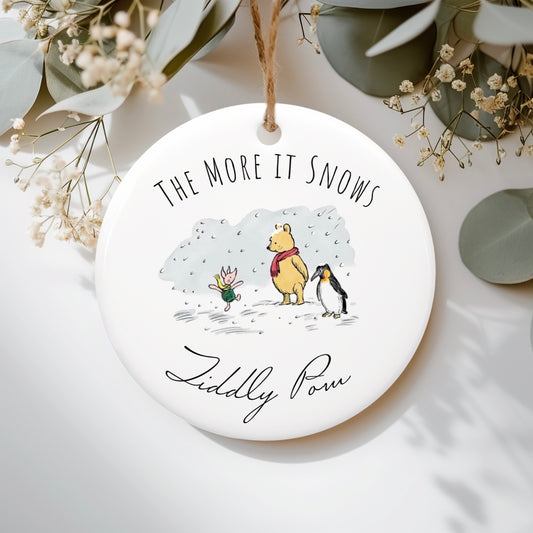 The more it snows Tiddly Pom Ceramic ornament