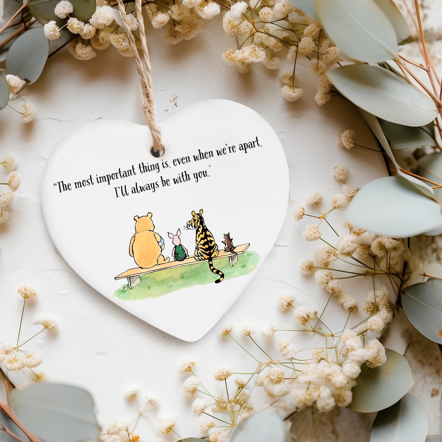 Always be with you quote Ceramic heart ornament