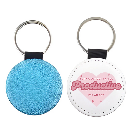 Swiftie blue glitter keyring