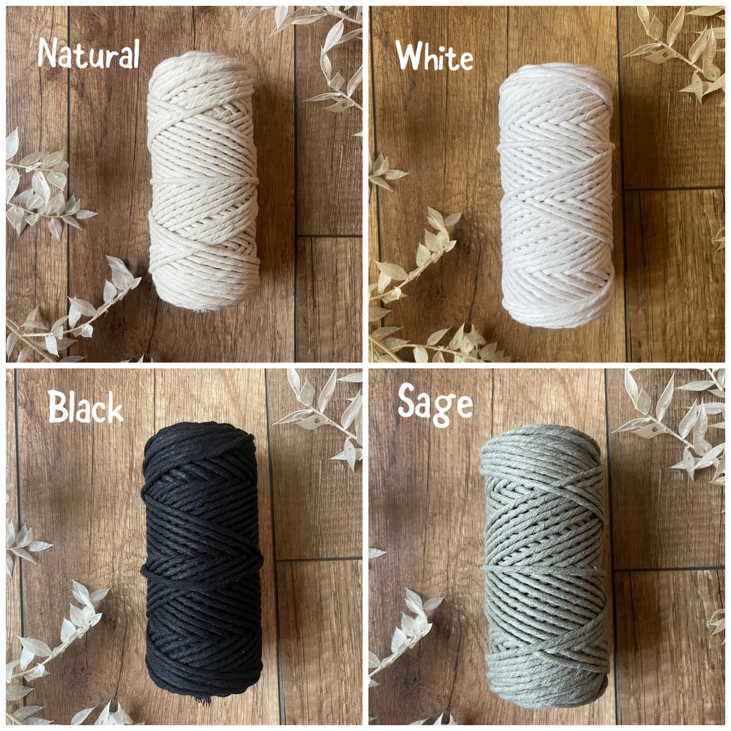 3mm recycled cotton 60m single twist string | macrame weaving and craft supplies