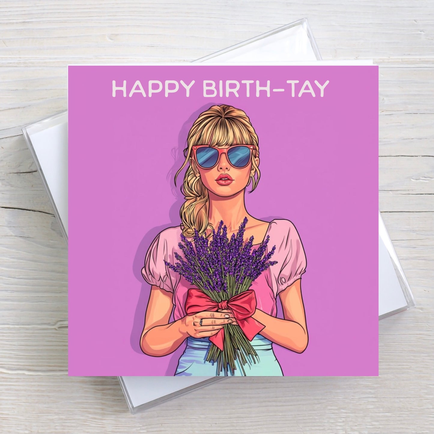 Lavender Happy birth-tay Greeting card