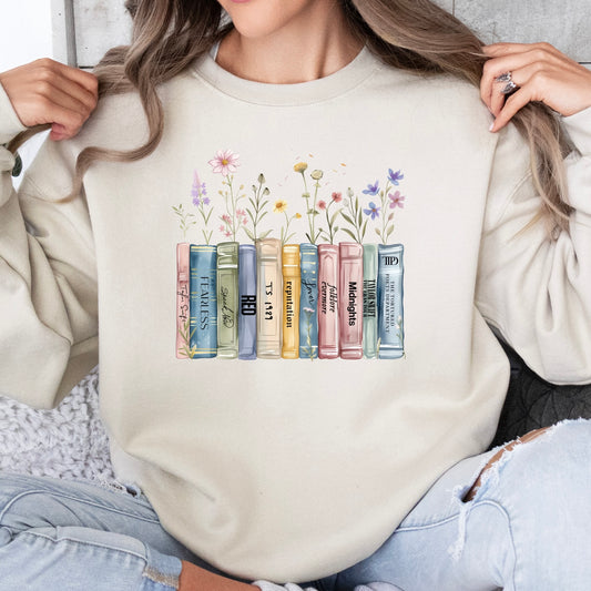 Taylor albums as books sweatshirt