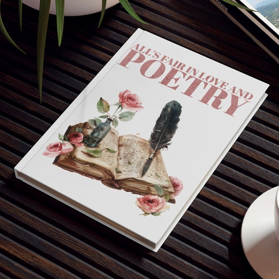 Love and poetry hardback lined journal