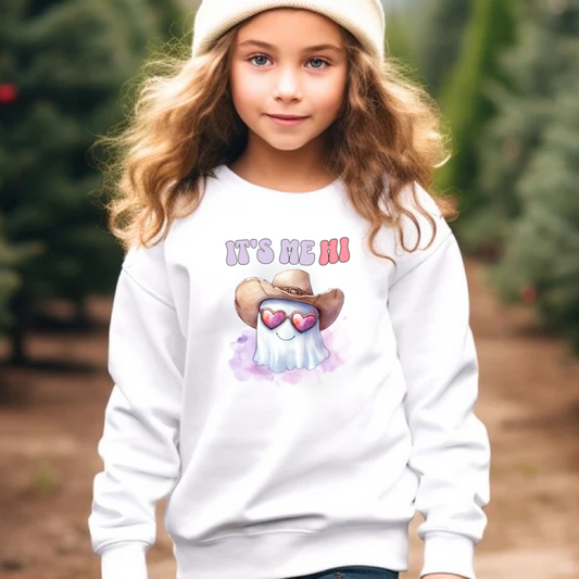 Taylor kids it’s me hi autumn cute ghost sweatshirt