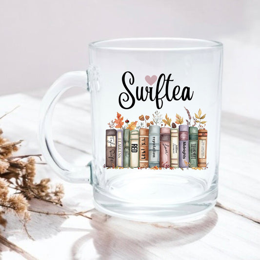 Swiftea autumn album books 11oz glass mug